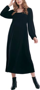 MOTHERHOOD MATERNITY Long Sleeve Empire Waist Maxi Dress