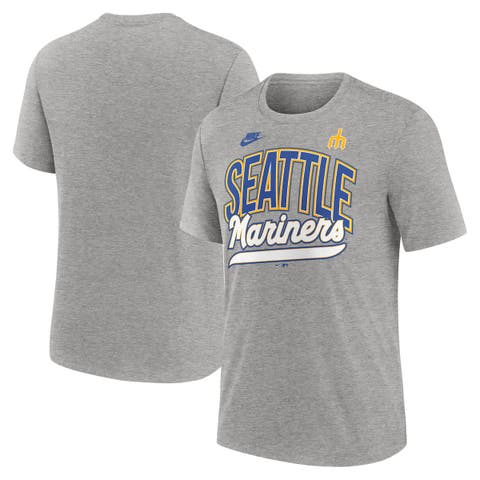 Men's Nike Heather Gray Seattle Mariners Cooperstown Collection Retro Tri-Blend T-Shirt