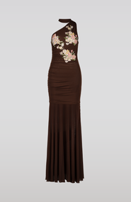 SAEMDI Embroidered Mesh Dress