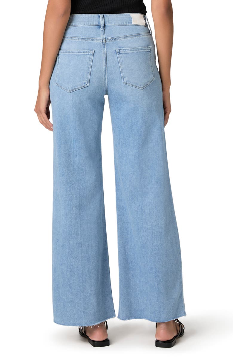 PAIGE Anessa Raw Hem High Waist Wide Leg Jeans, Alternate, color, Santorini Sky