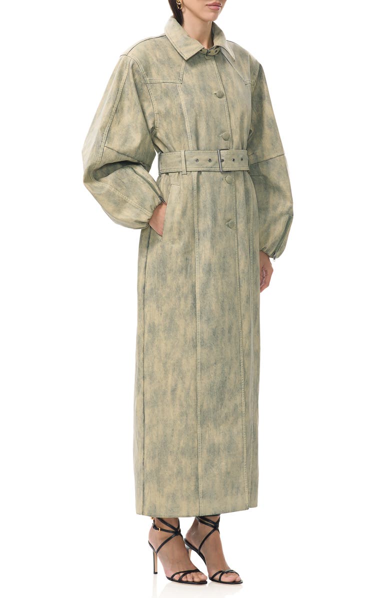 AFRM Carrington Denim Trench Coat, Alternate, color, Custard Cream