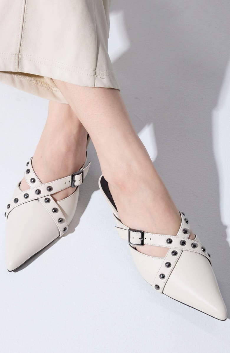 Yosi Samra Alexis Pointed Toe Kitten Heel Mule, Alternate, color,