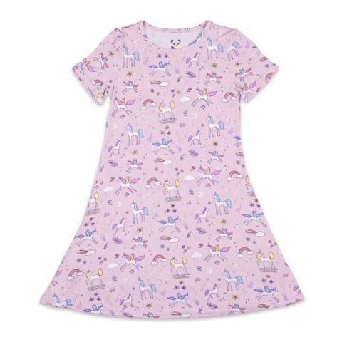 Kids' Enchanted Unicorn Short Sleeve Dress