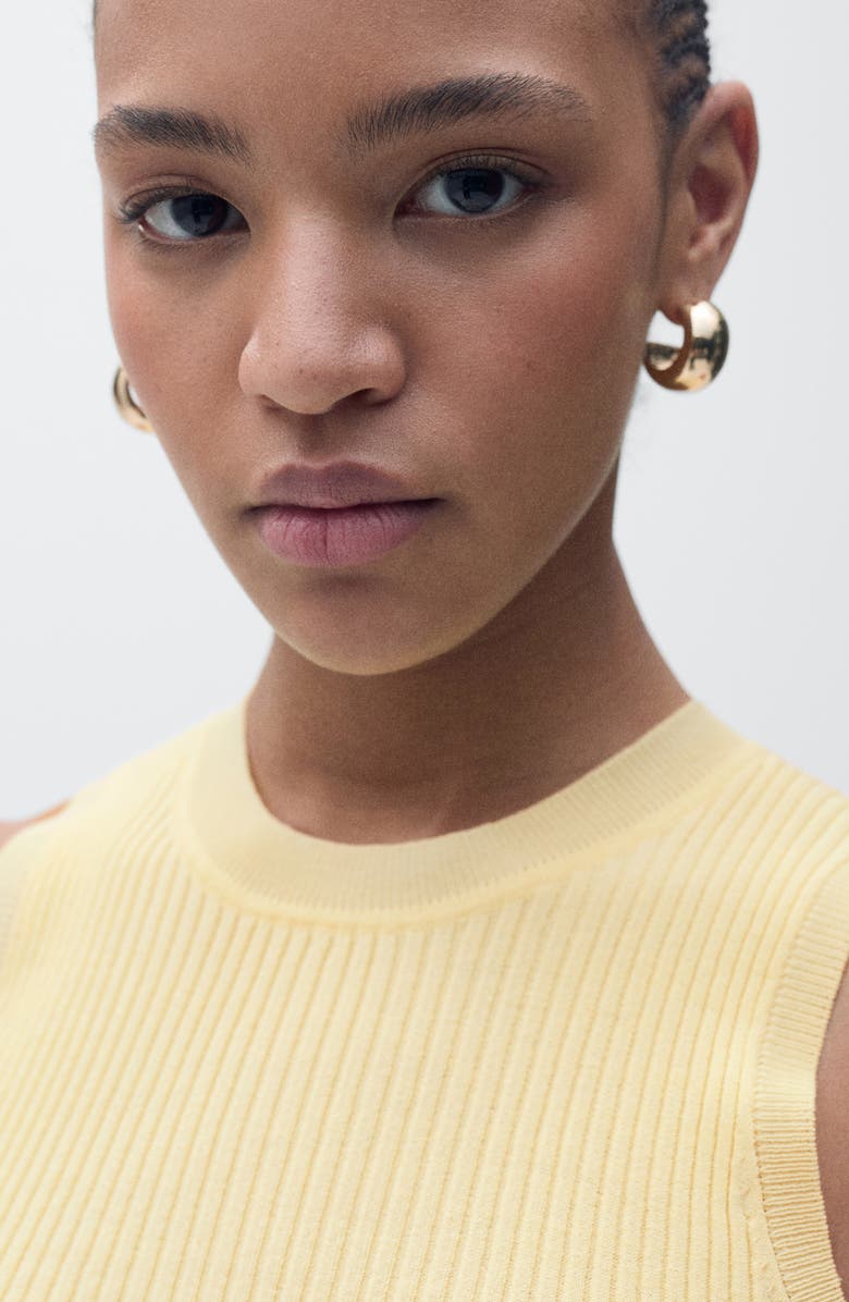MANGO Sleeveless Rib Sweater, Alternate, color, Pastel Yellow