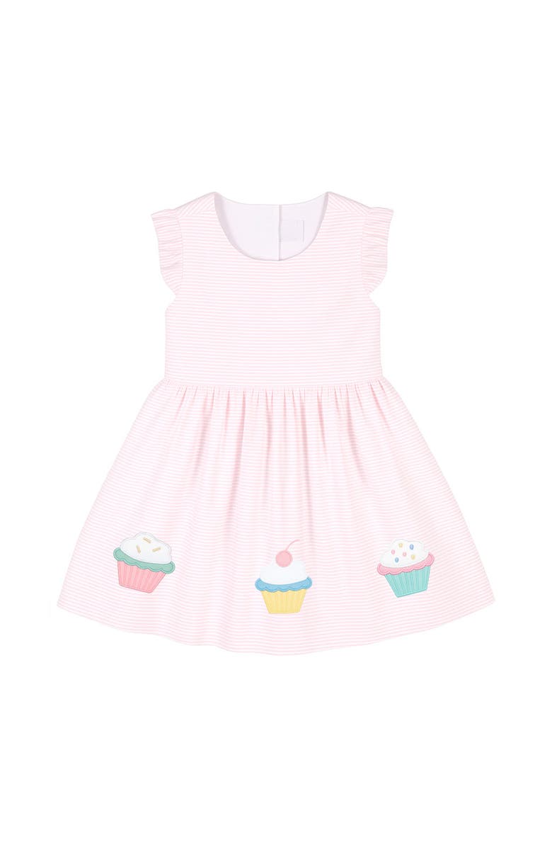 Florence Eiseman Seersucker Dress with Cupcakes, Main, color, Pink/White