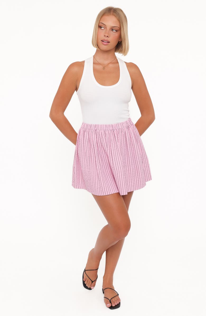 Petal & Pup Domital Stripe Cotton A-Line Miniskirt, Alternate, color, Pink White Stripe