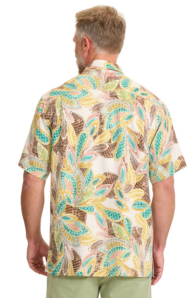 Tommy Bahama Fuego Tropics Short Sleeve Silk Button-Up Shirt, Alternate, color, Coconut