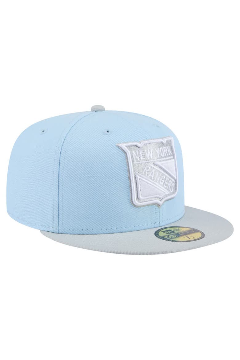 Men's New Era  Light Blue/Gray New York Rangers Color Pack 2-Tone 59FIFTY Fitted Hat, Alternate, color, Light Blue