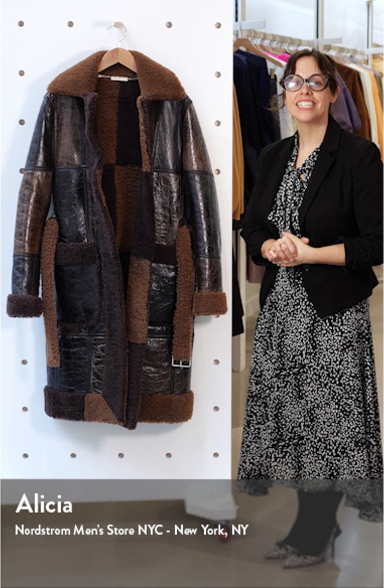 Colorblock Reversible Genuine Shearling Coat, sales video thumbnail