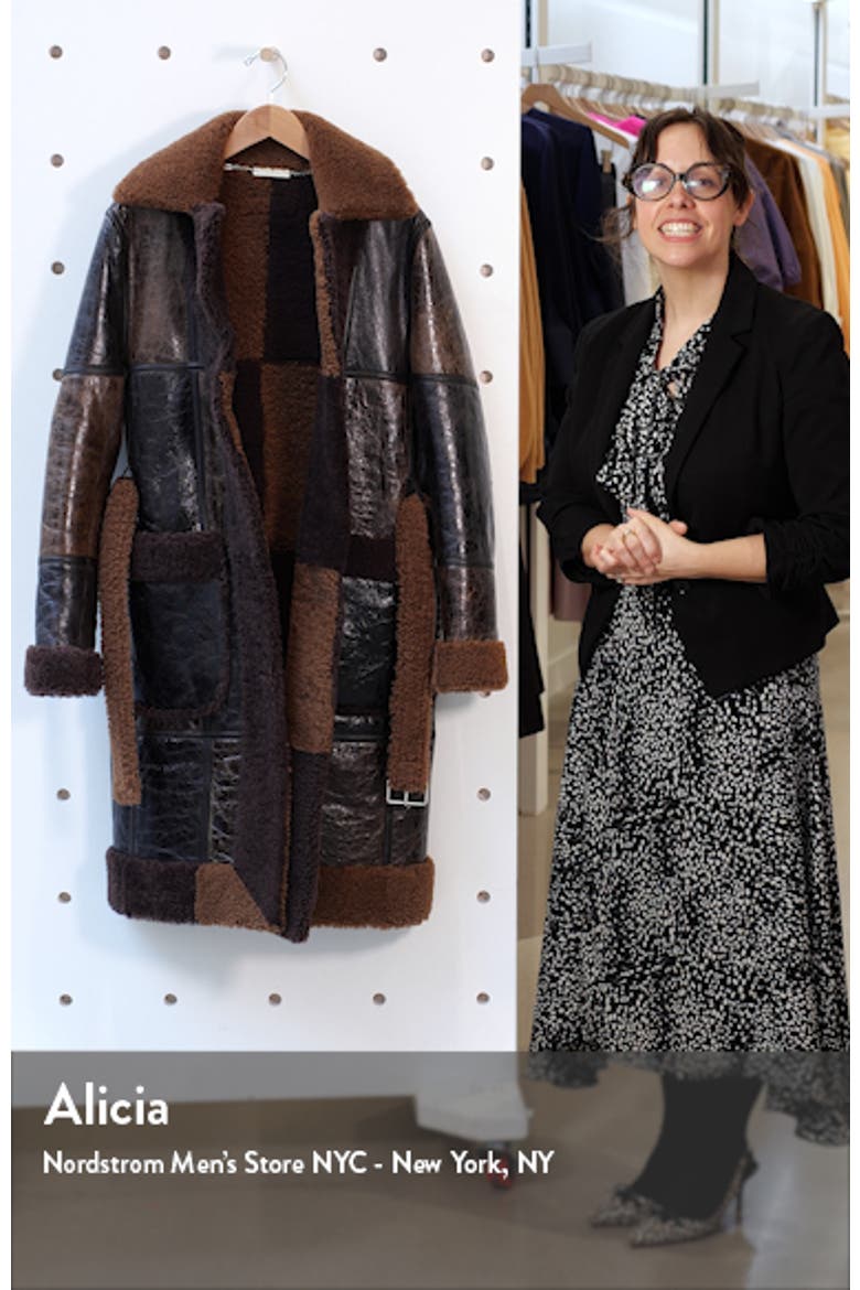 Colorblock Reversible Genuine Shearling Coat video