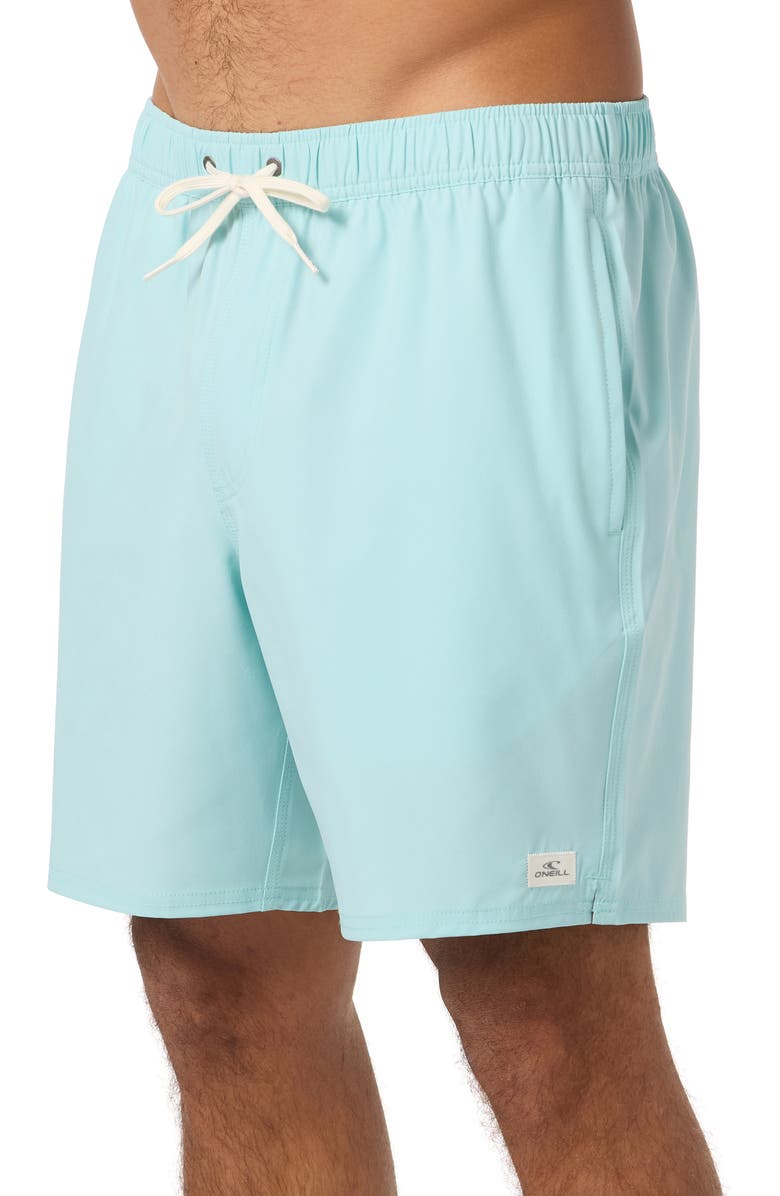 O'Neill Lennox Hermosa Solid Volley Swim Trunks, Alternate, color, Canal Blue