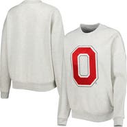 GAMEDAY COUTURE Women's Gameday Couture Heather Ash Ohio State Buckeyes Chenille Patch Fleece Sweatshirt