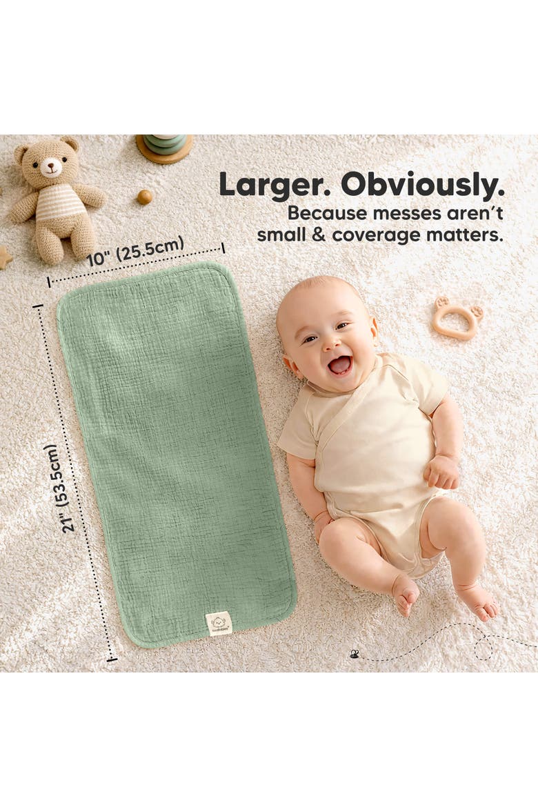5-Pack Lyra Muslin Burp Cloths, Alternate, color, Slate