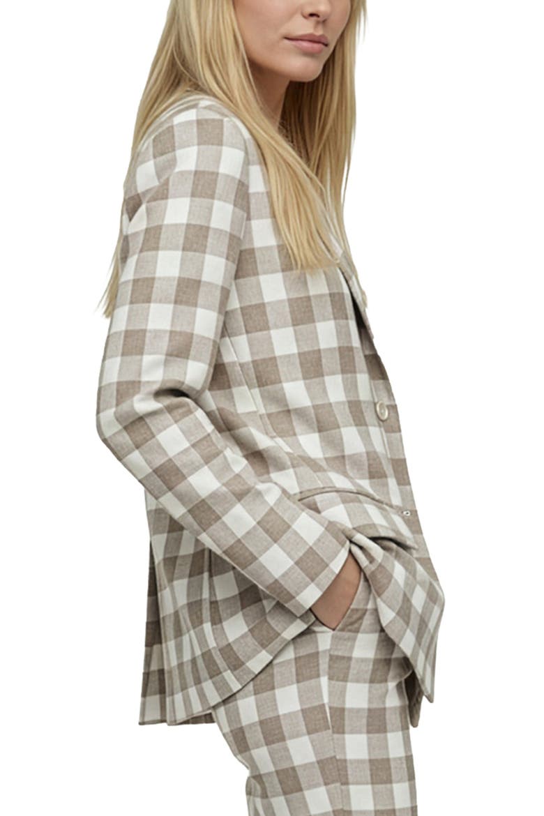 Oatley Check Print Blazer Jacket, Alternate, color, Oat