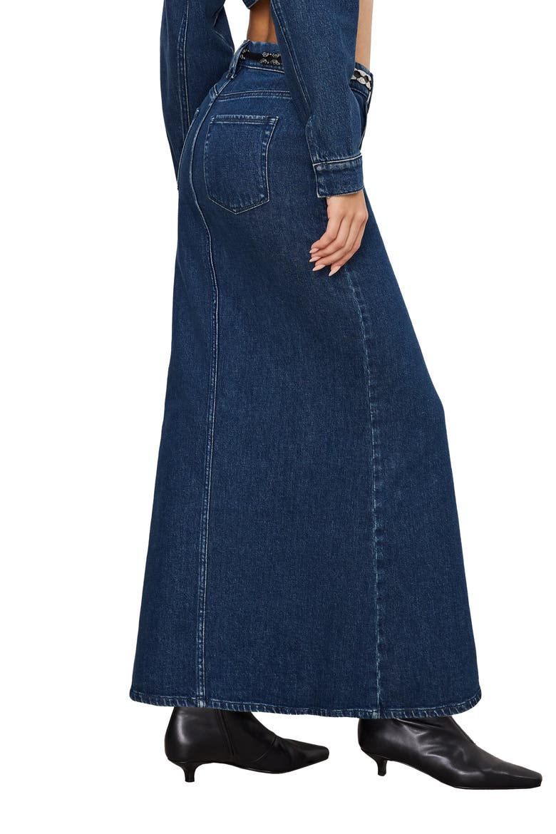 Denim Fit & Flare Skirt, Alternate, color, INDIGO724