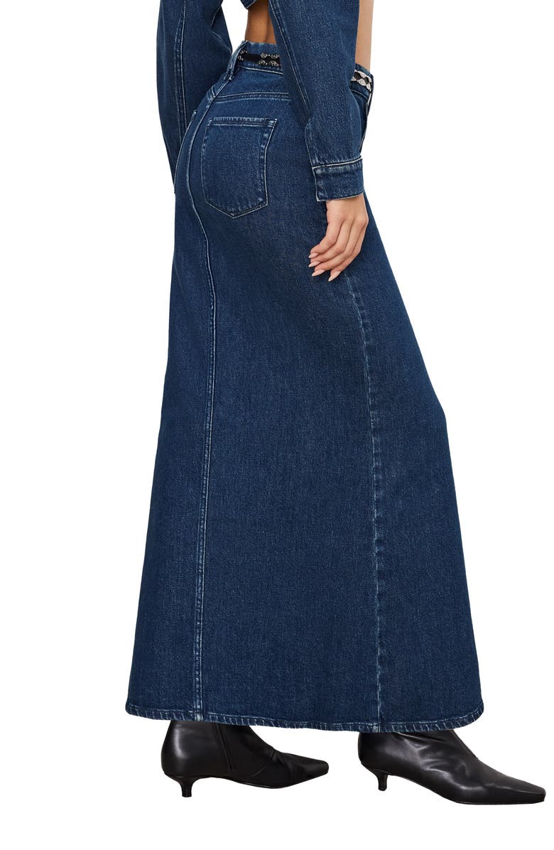 Good American Denim Fit & Flare Skirt, Alternate, color, Indigo724