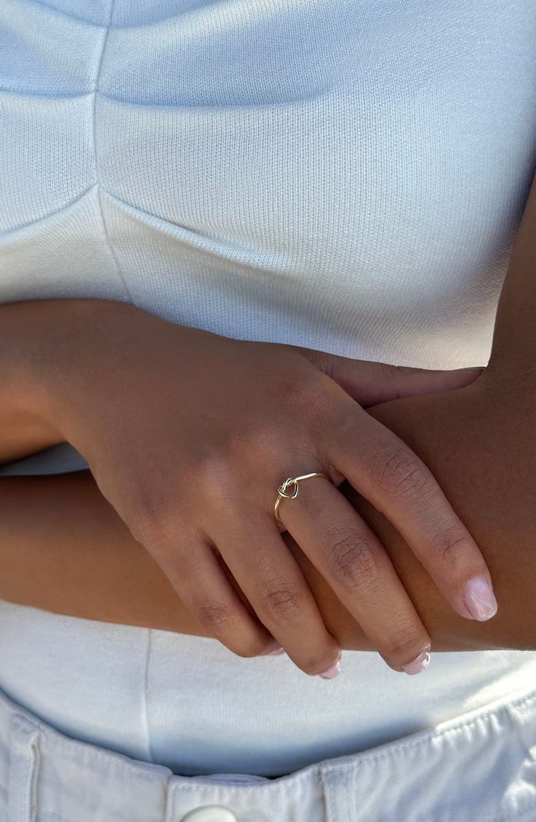 Adornia Knotted Heart Ring, Alternate, color, Gold