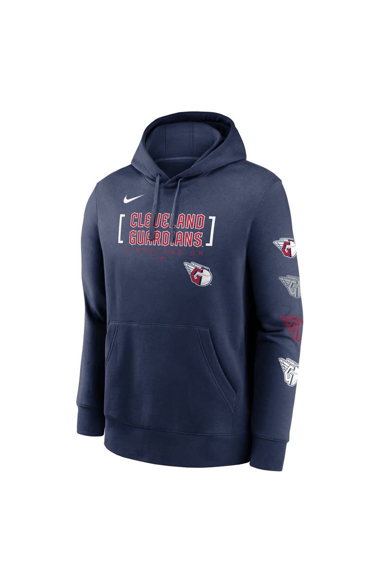 Nike Men's Nike Navy Cleveland Guardians Club Stack Pullover Hoodie, Alternate, color, 