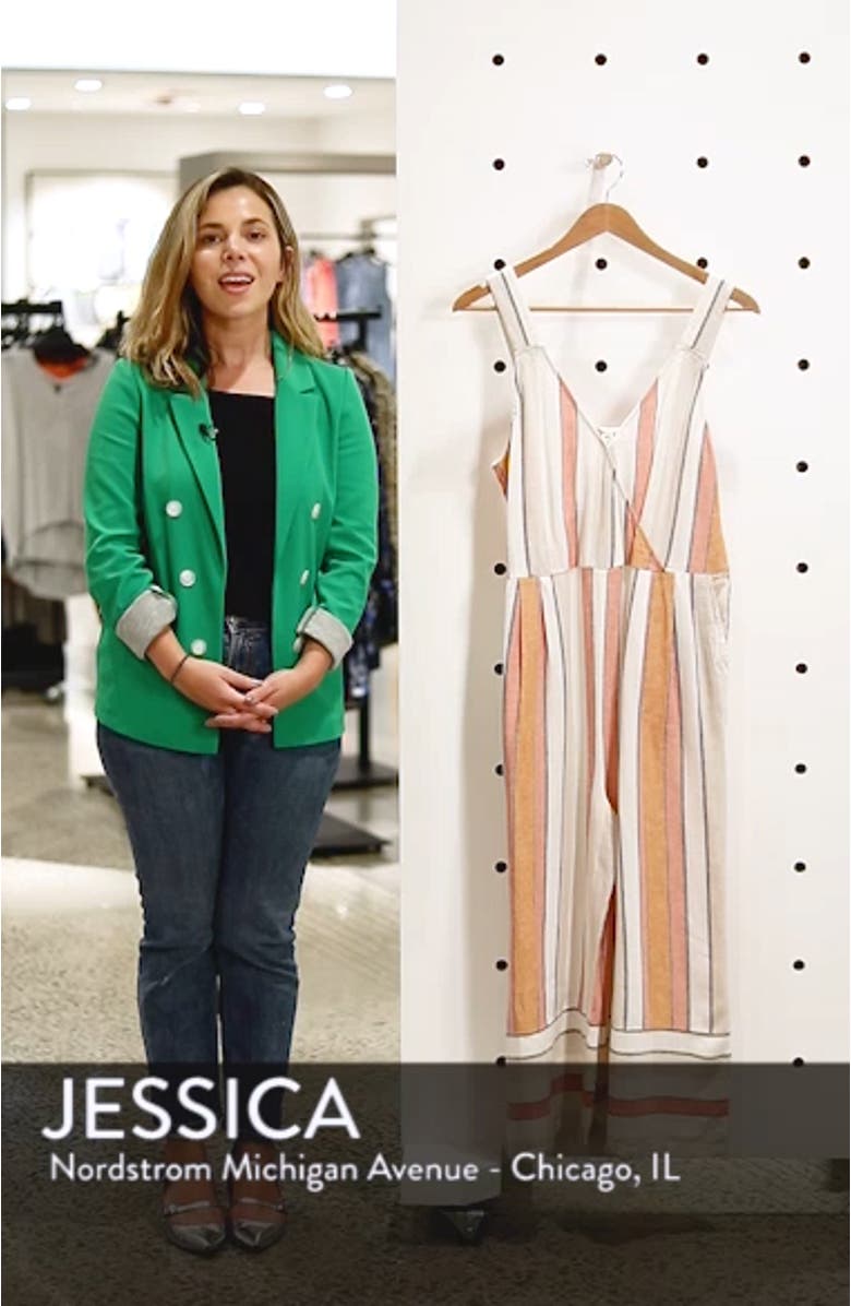 Stripe Surplice Jumpsuit, sales video thumbnail