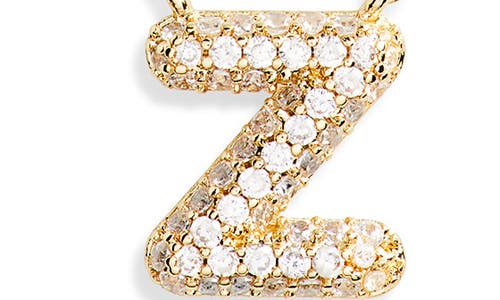 Leith Cubic Zirconia Initial Pendant Necklace In Z- Clear- Gold