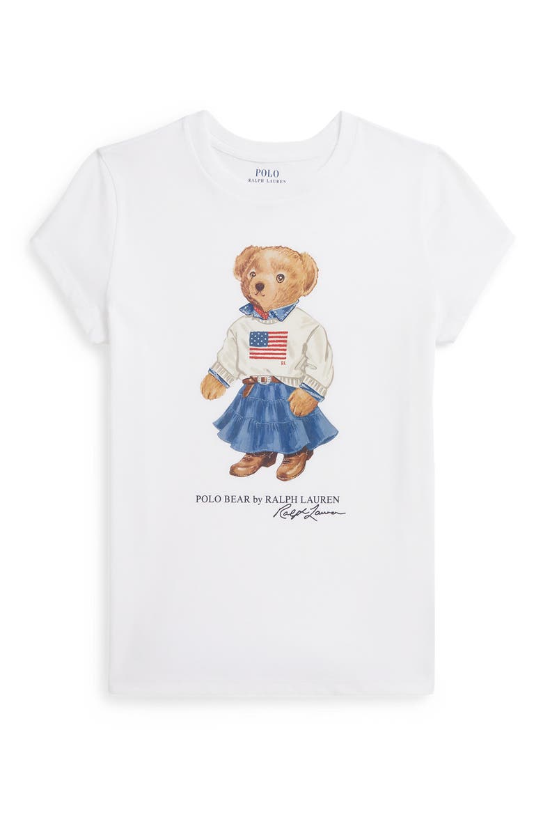 Kids' Polo Bear Cotton Graphic T-Shirt, Main, color, WHITE