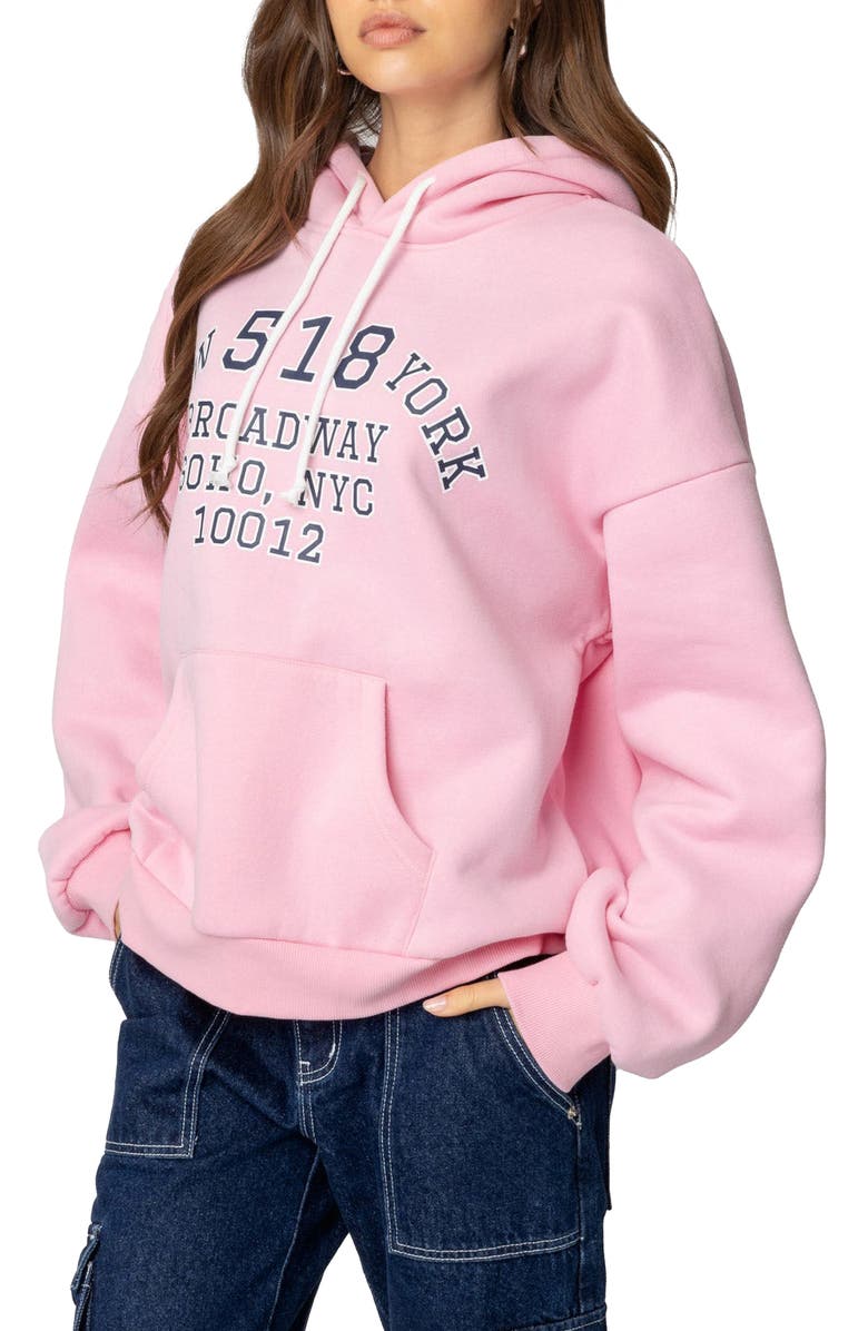 EDIKTED New York Oversize Hoodie, Alternate, color, Light-Pink