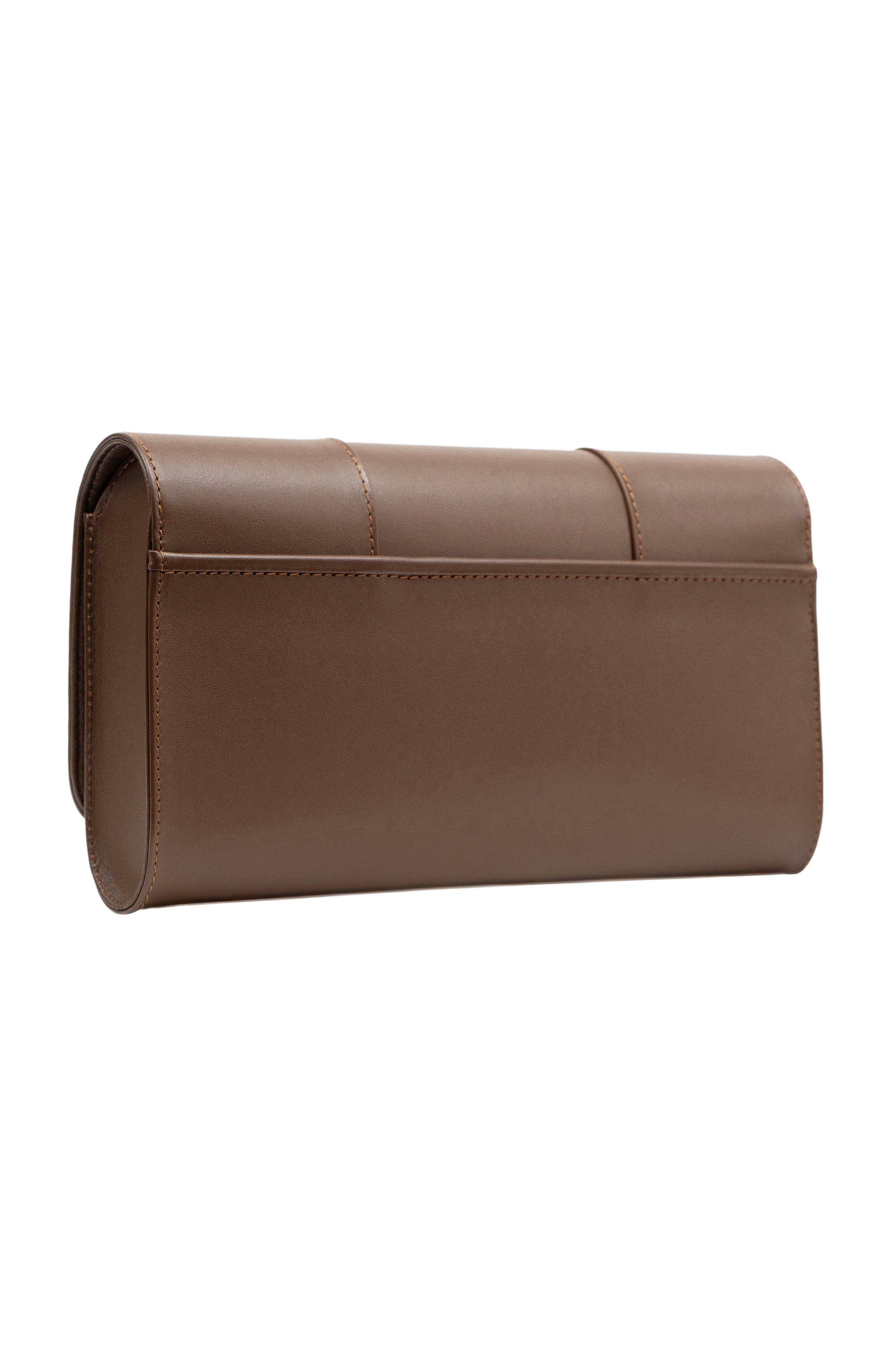 PERRIN PARIS Duelle Clutch, Alternate, color, Sepia