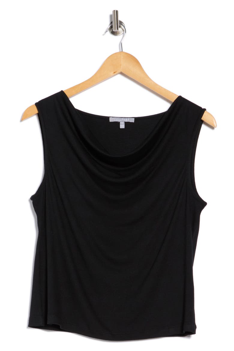 Gigi Draped Tank Top, Alternate, color, BLACK