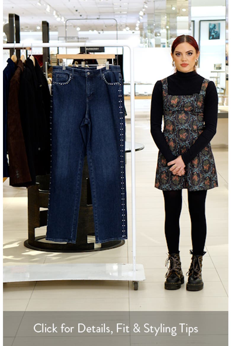Rhinestone Ankle Straight Leg Jeans video