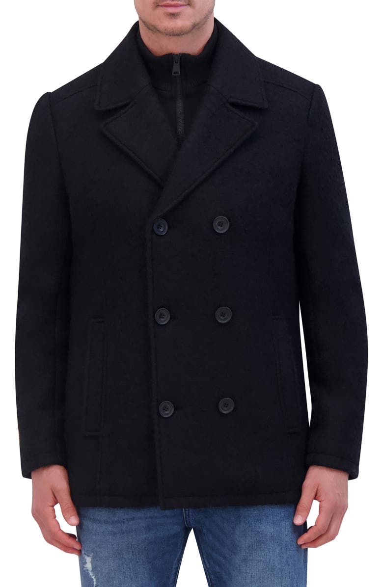 Kenneth Cole New York Bouclé Wool Blend Peacoat, Main, color, 