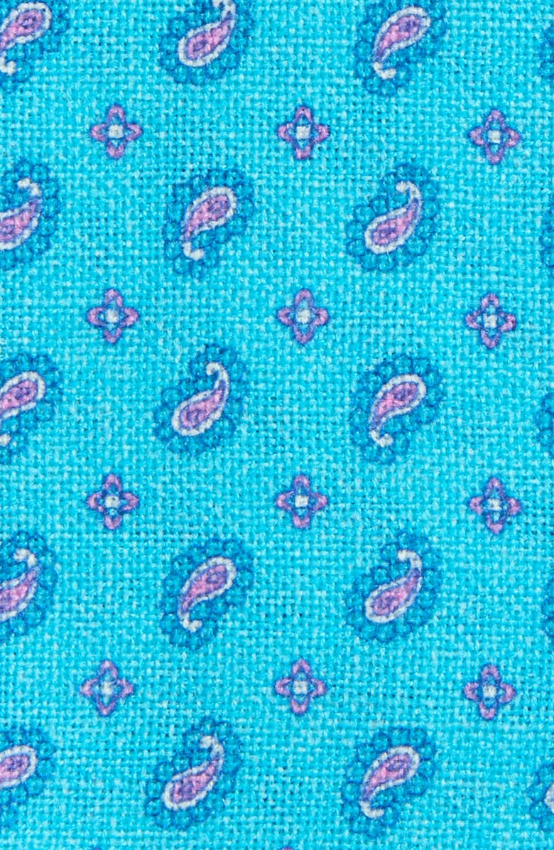 CLIFTON WILSON Paisley Wool Pocket Square, Alternate, color, Teal