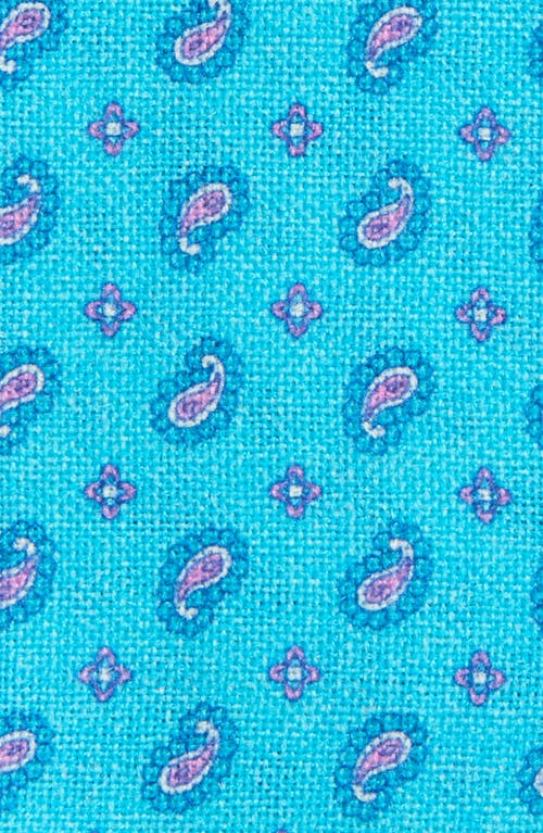 Clifton Wilson Paisley Wool Pocket Square In Teal