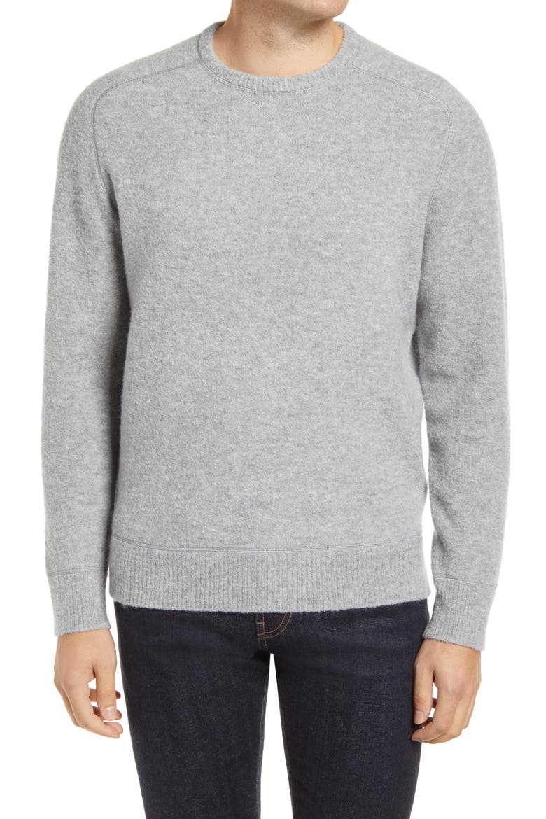 Merino Wool Blend Raglan Sweater, Main, color, GALE GREY