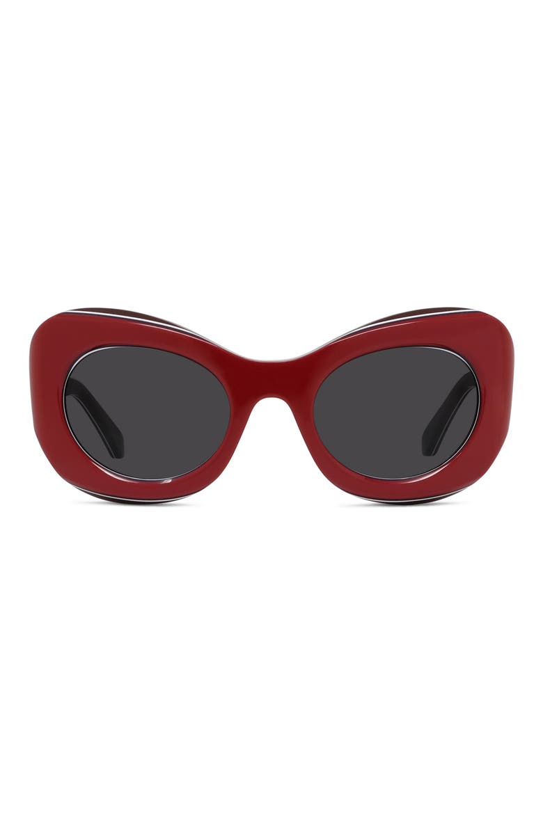 Signature 52mm Cat Eye Sunglasses, Main, color, SHINY RED / SMOKE