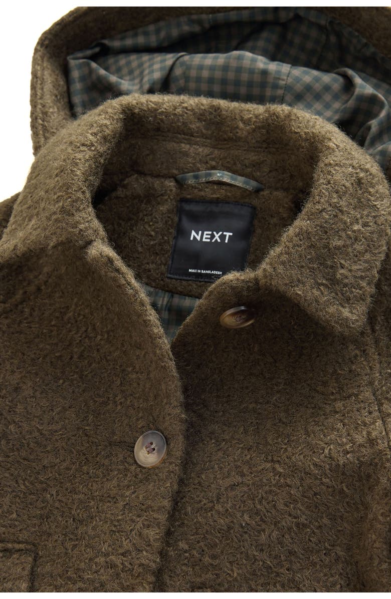 NEXT Kids' Hooded High Pile Fleece Coat, Alternate, color, Green