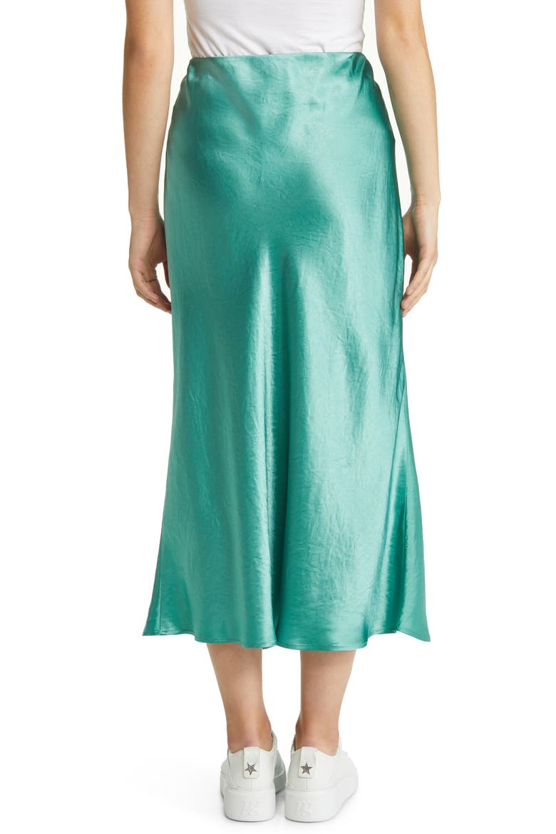 Blando Satin Midi Skirt, Alternate, color, TURQUOISE