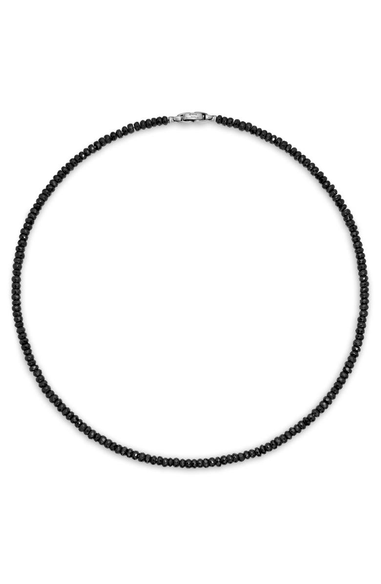 David Yurman Men's Spiritual Beads Necklace in Sterling Silver, 5mm, Alternate, color, Silver/ Black Spinel