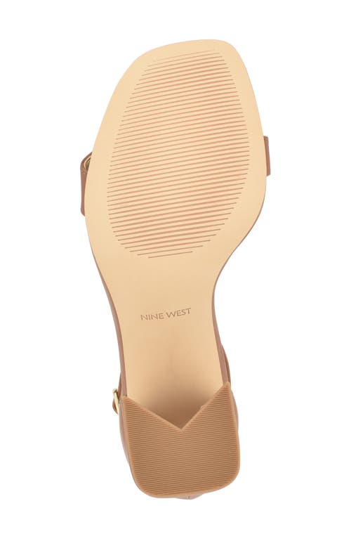 Nine West Ilea Patent Ankle Strap Sandal In Light Brown