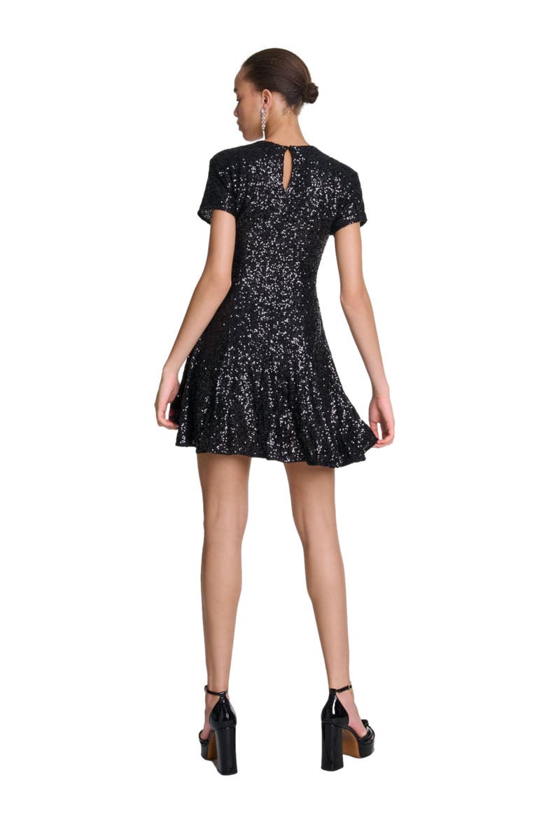 Short sequin dress, Alternate, color, Black