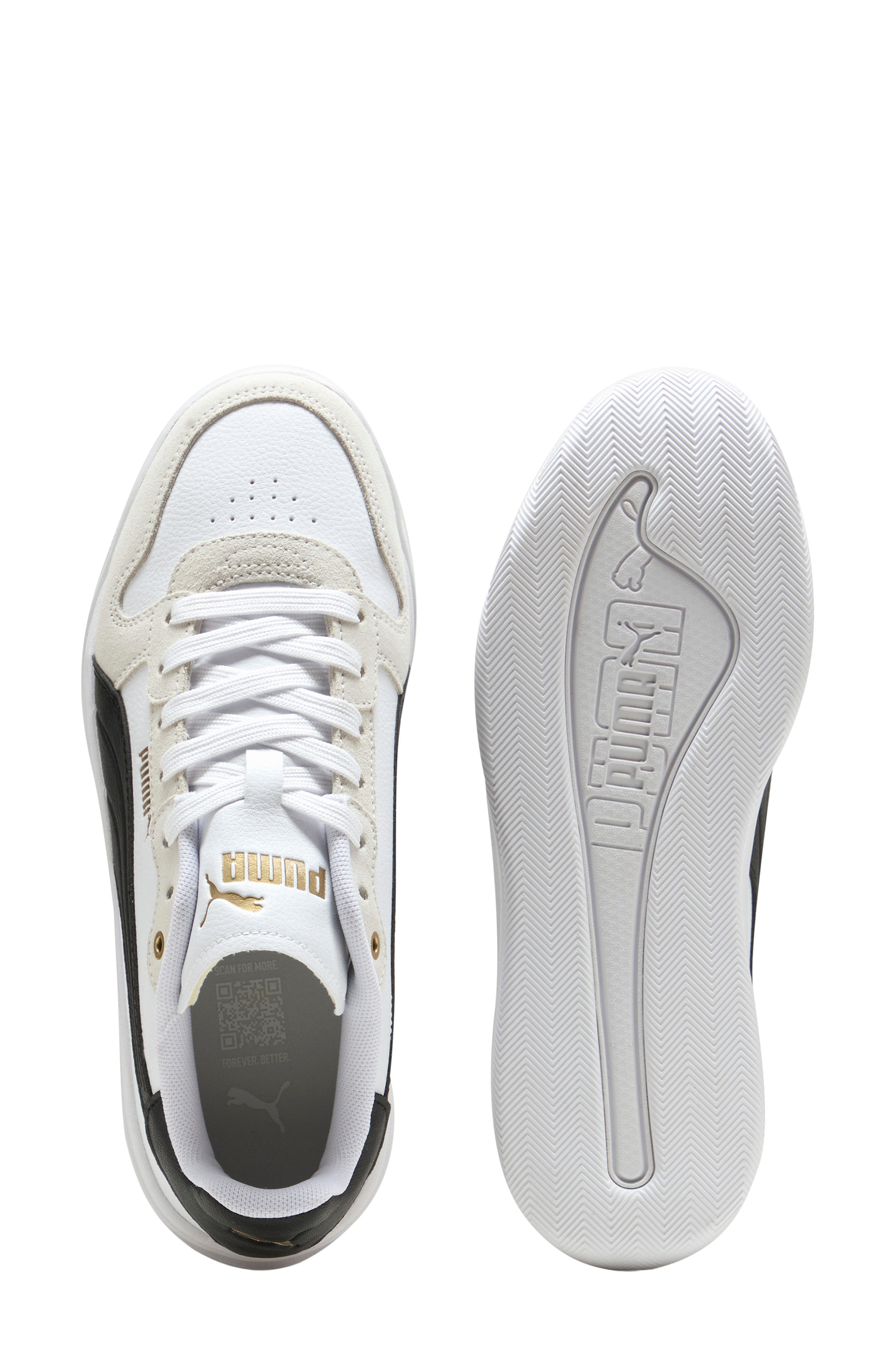 Court Bae OG Sneaker, Alternate, color, PUMA WHITE/ PUMA BLACK/ GOLD
