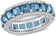 Julianna B. Blue Topaz & Diamond Eternity Ring 14k