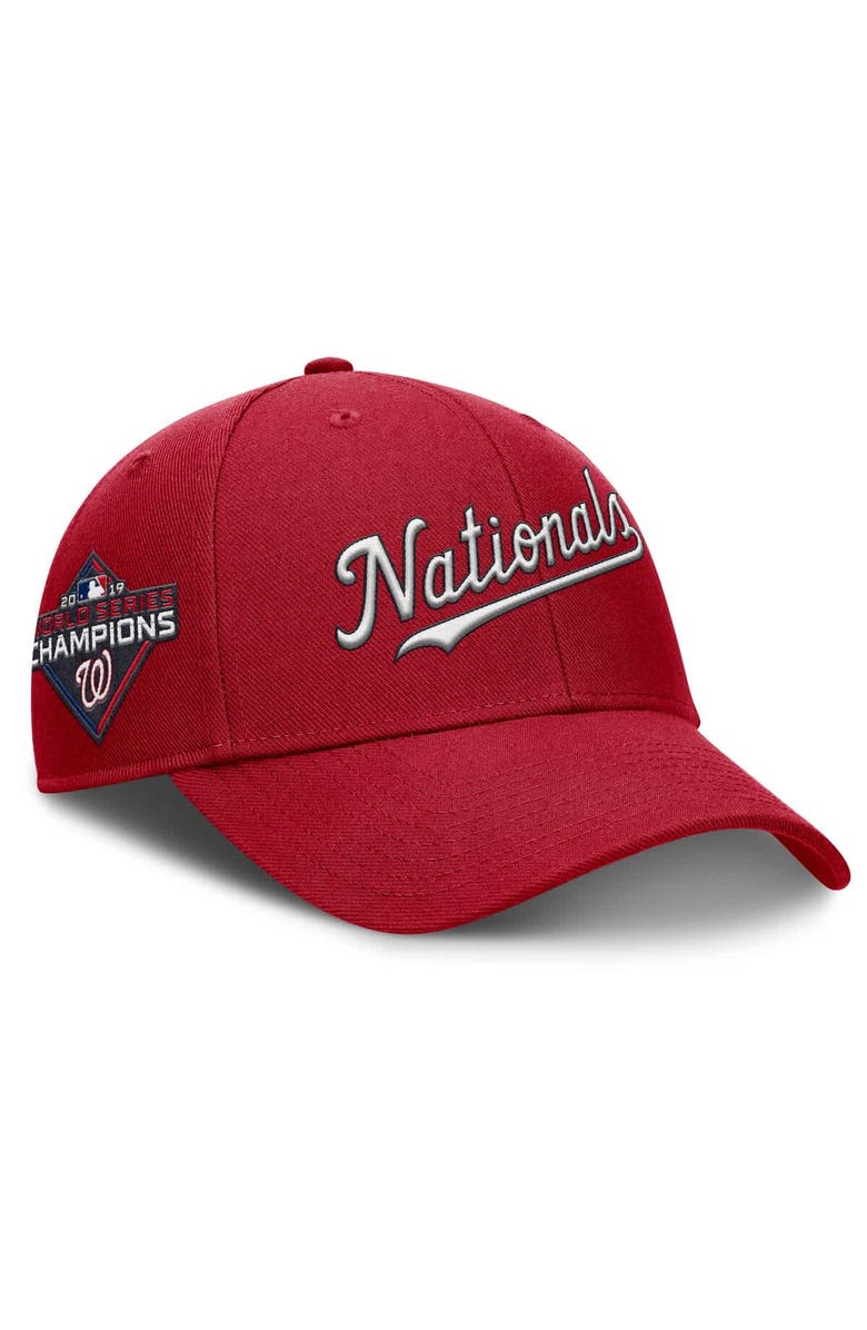 Nike Men's Nike Red Washington Nationals Rise Gaberdine Adjustable Hat, Main, color, Red