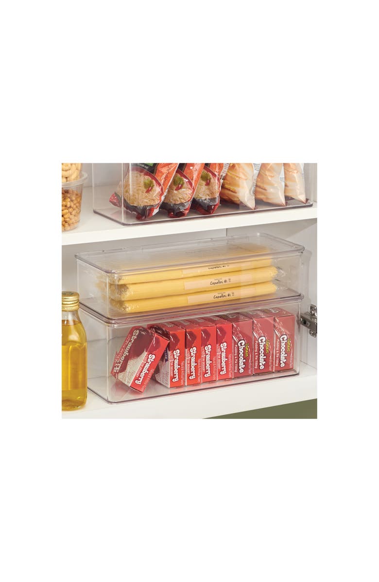 iDesign Stackable Hinged-Lid Pantry Storage Box - Set of 4 - Clear, Alternate, color, Clear