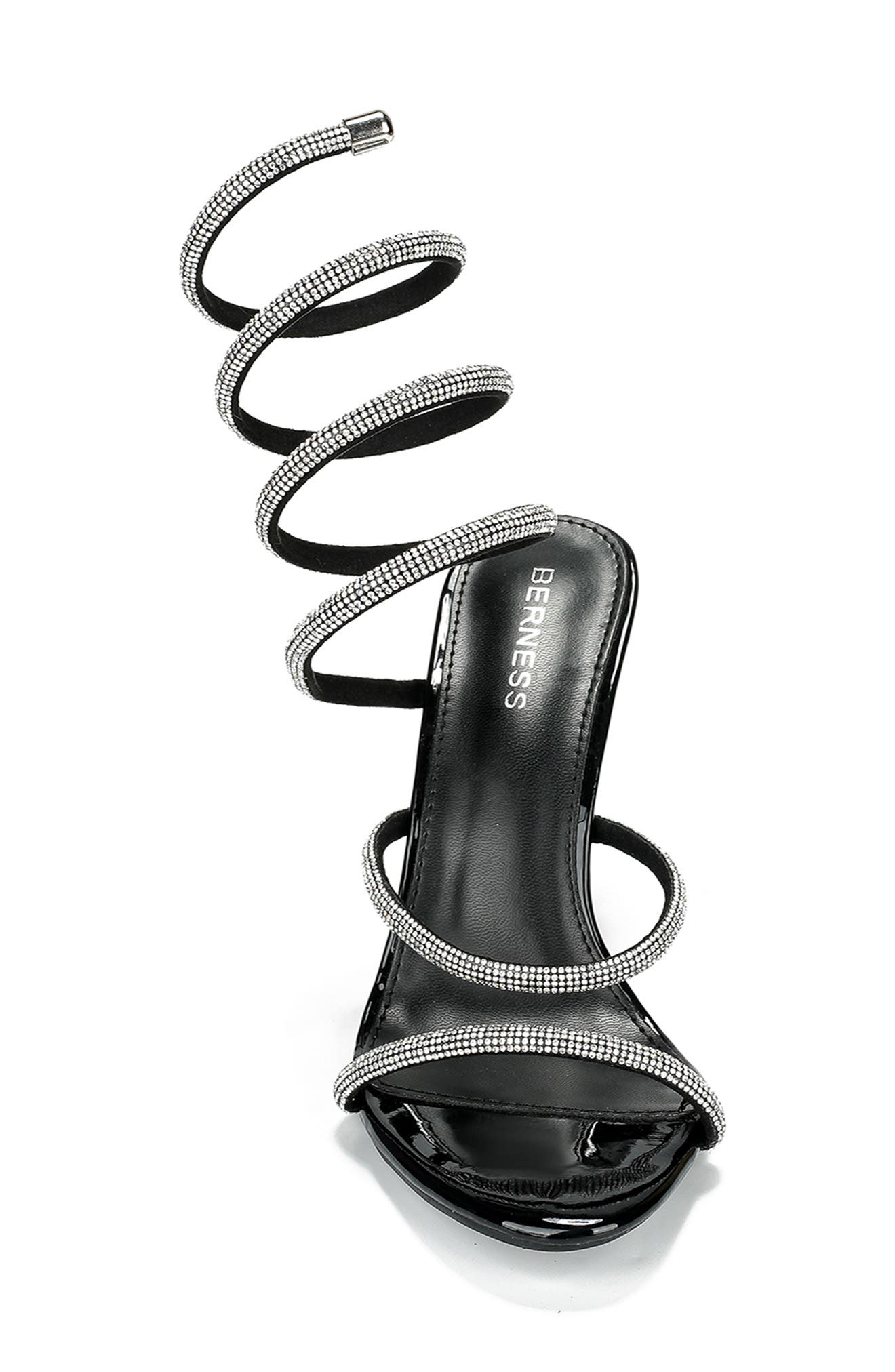 BERNESS Alexandra Ankle Wrap Sandal, Alternate, color, Black