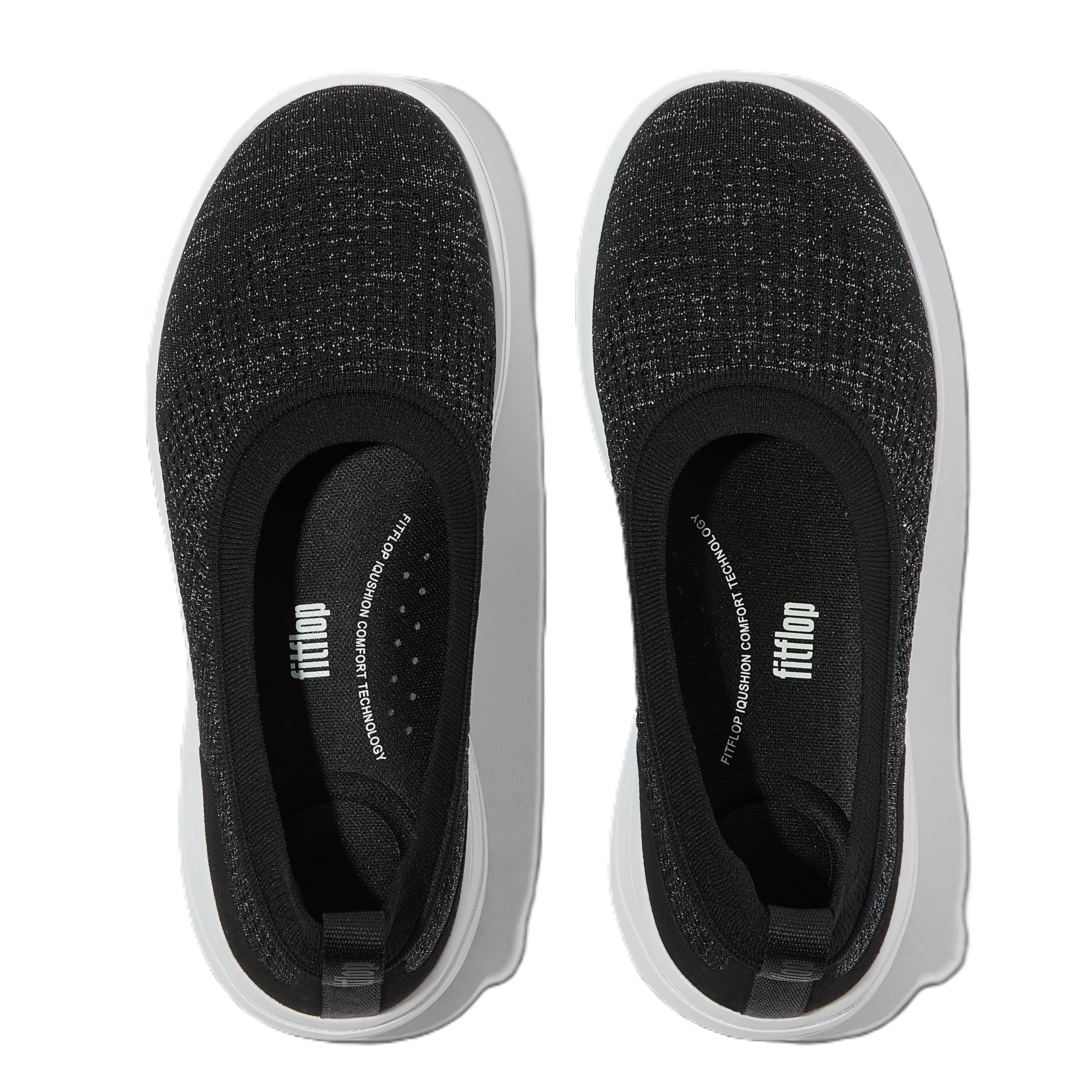 FitFlop Super Q Knit Ballet Flats, Alternate, color, Black/Silvereen