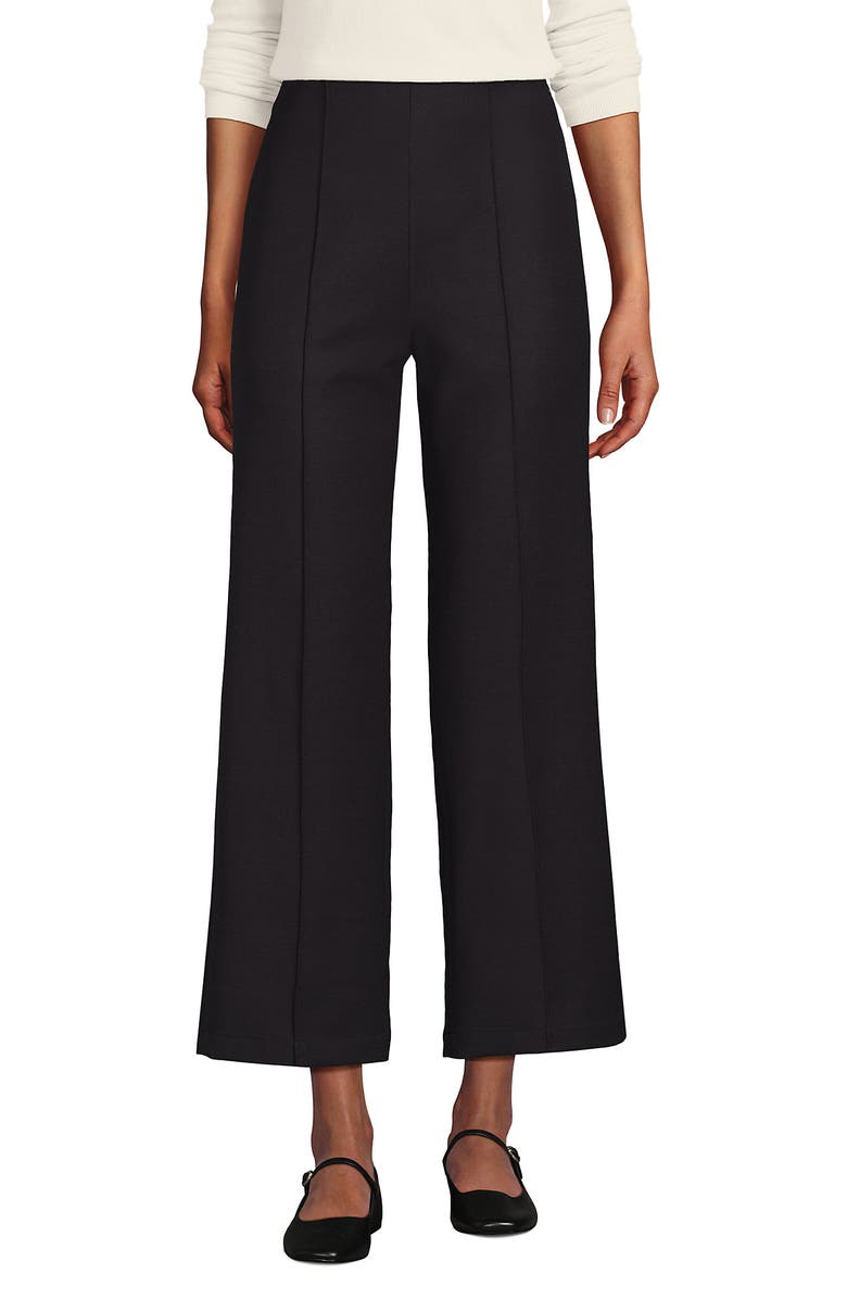 Lands' End Bi Stretch High Rise Pintuck Wide Leg Crop Pants, Alternate, color, 