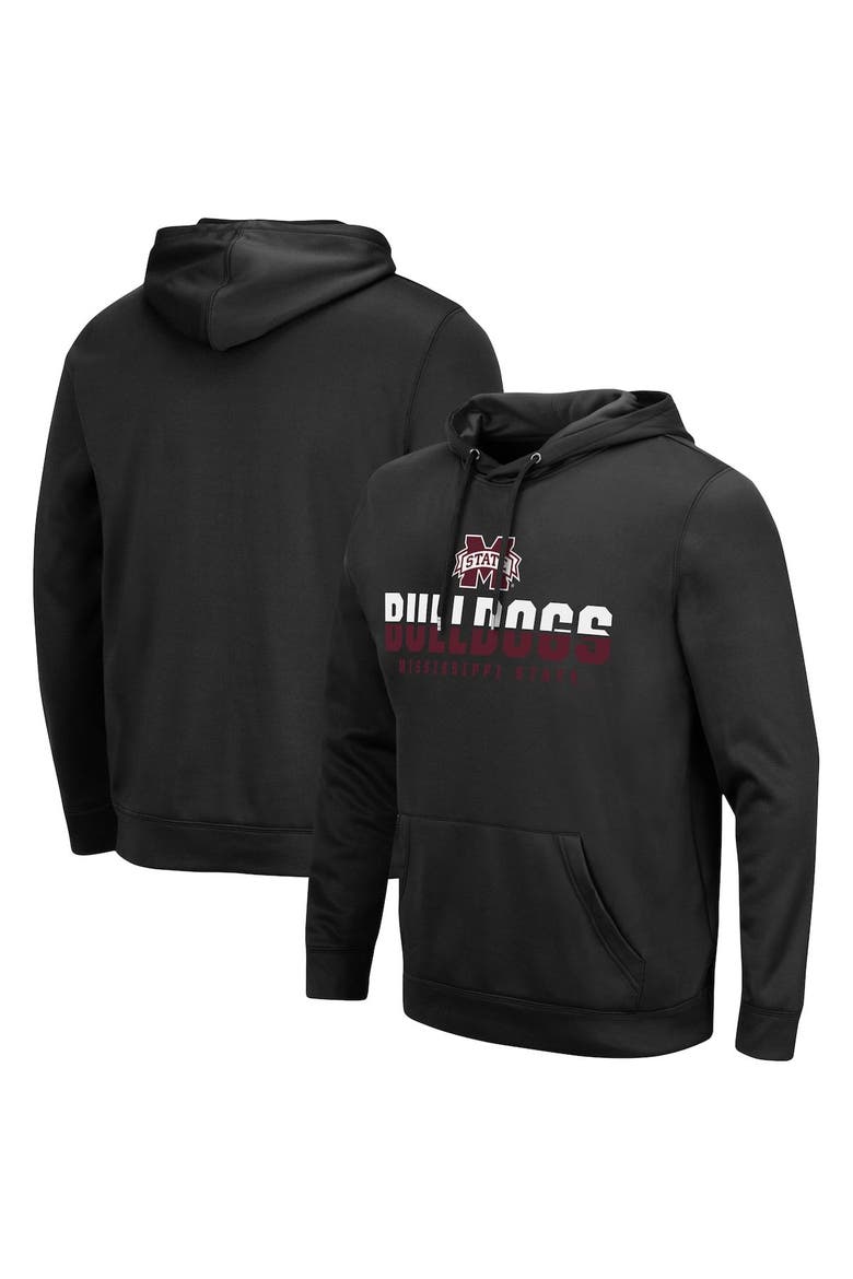 Men's Colosseum Black Mississippi State Bulldogs Lantern Pullover Hoodie, Main, color, Black