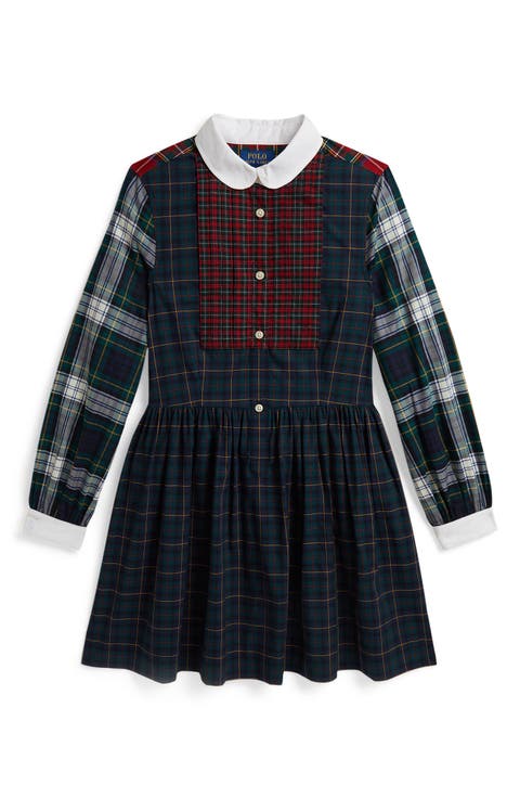 Kids' Plaid Cotton Poplin Fun Shirtdress