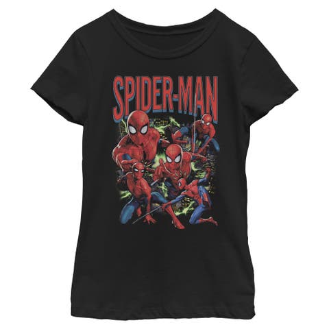 Girls' Spidey Comic Poses Collage Short Sleeve T-shirt
