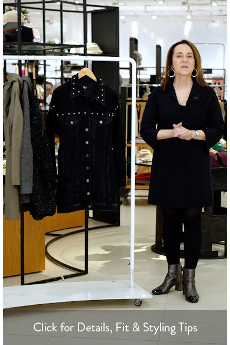 Ladera Studded Long Sleeve Denim Mini Shirtdress video